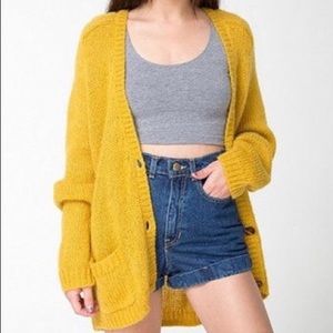 NWT American Apparel Mustard Mohair Cardigan